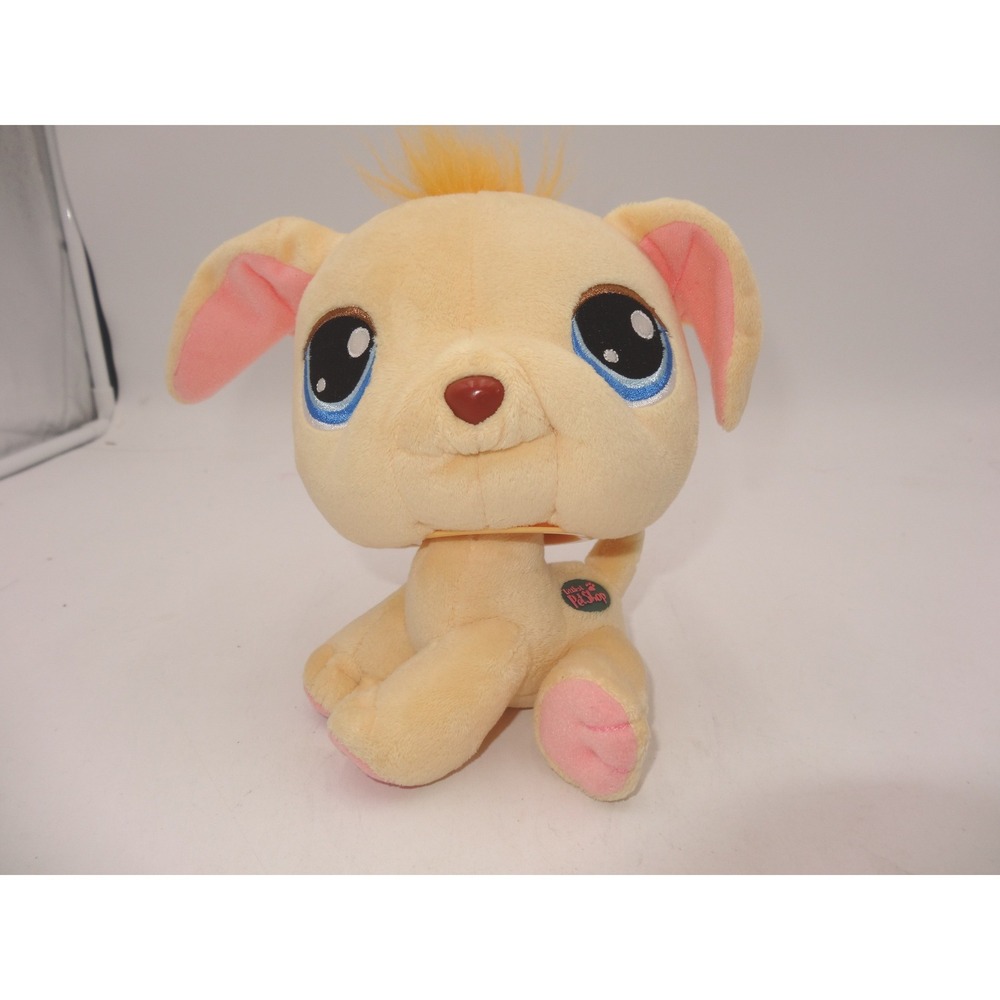 Hasbro Littlest Pet Shop Bobblehead Tan Puppy Dog 7" Plush Toy